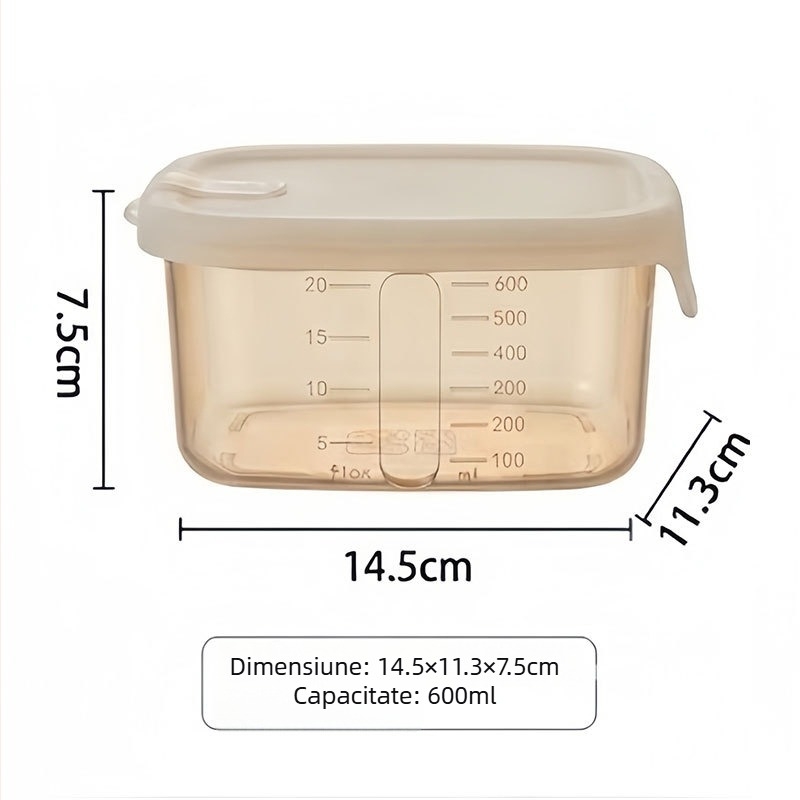 Cutie din silicon de calitate alimentară, etanșă, pentru refrigerare, compatibilă cu cuptorul cu microunde, pătrată, compartiment unic.