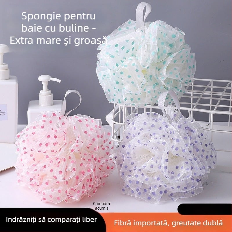 Floare mare de baie cu buline – mingea de baie ultra moale pentru curățare profundă