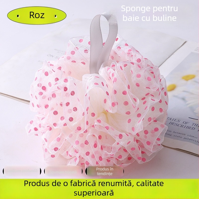 Floare mare de baie cu buline – mingea de baie ultra moale pentru curățare profundă