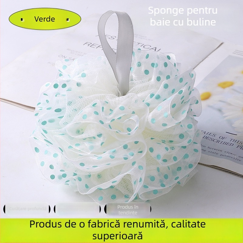 Floare mare de baie cu buline – mingea de baie ultra moale pentru curățare profundă