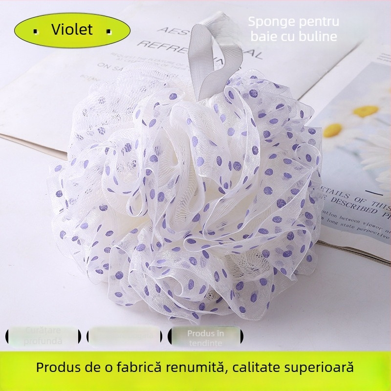 Floare mare de baie cu buline – mingea de baie ultra moale pentru curățare profundă