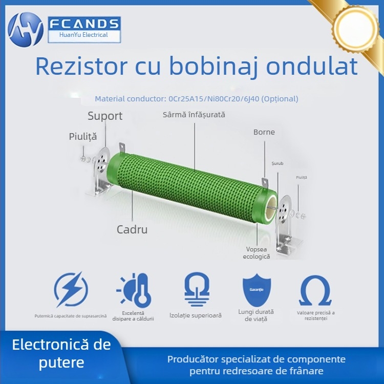 Rxg20 Rezistor ceramic tubular cu sârmă înfășurată pentru invertoare și servo, componentă de rezistență reglabilă