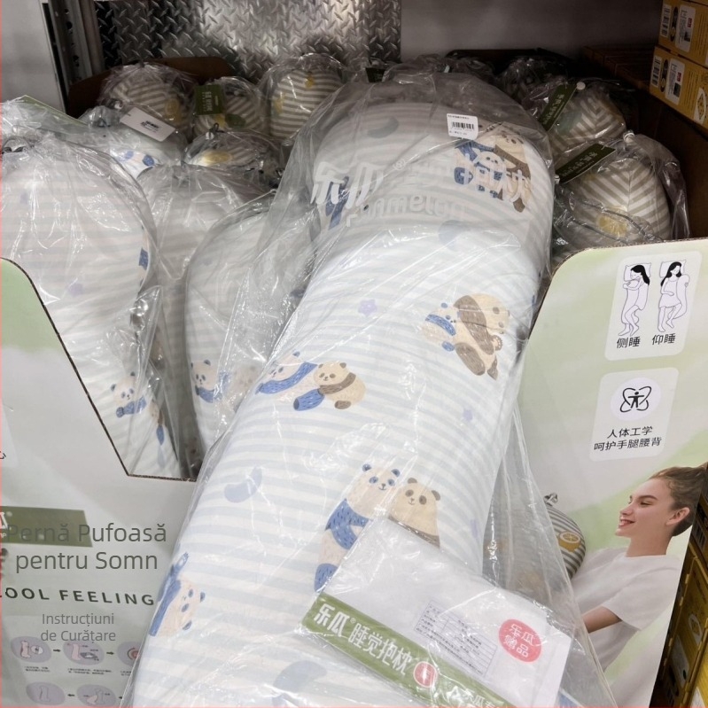Pernă de îmbrățișat din mătase de gheață, inspirat de Mountain M, detașabilă, respirabilă, delicat cu pielea, răcoritoare pentru dormit pe o parte
