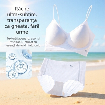 Sutien original autentic, subtire, cu acid hialuronic și mătase de gheață, fără cusături, ultra-subțire, răcoritor, suport moale, ridicare