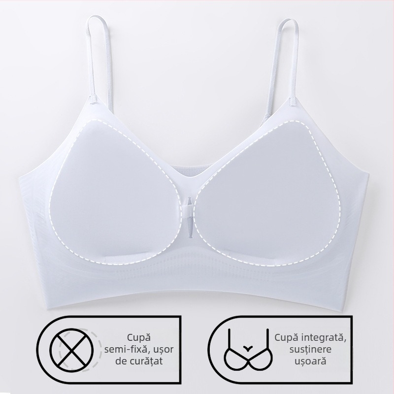 Sutien original autentic, subtire, cu acid hialuronic și mătase de gheață, fără cusături, ultra-subțire, răcoritor, suport moale, ridicare
