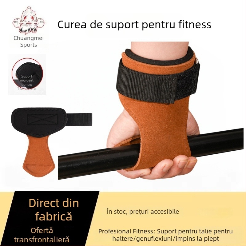 Protecție de palmă din piele artificială, rezistentă la uzură și antiderapantă, protecție a încheieturii pentru fitness și ridicare de greutăți, curea de prindere.