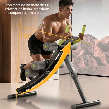 Hao Ye Mașină de curl abdominal – echipament de fitness pentru acasă pentru subțierea taliei și arderea grăsimilor