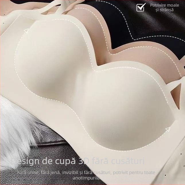 Sutien fără cusături, fără fir, push-up pentru sân mic, cupe respirabile, fixare sigură, senzație nude mai densă, pentru toamnă