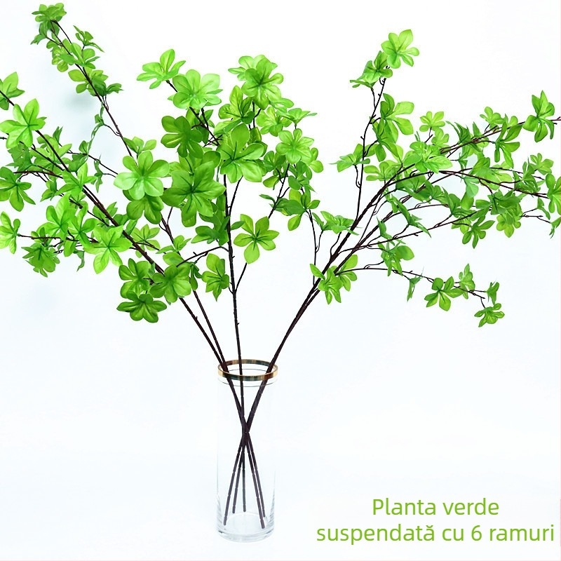 Plantă artificială, arbore japonez clopot, bonsai de interior cu frunze în formă de clopot și un singur trunchi
