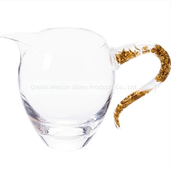 Sticlă groasă rezistentă la căldură, cană de distribuție echitabilă pentru ceai, sticlă cristal cu foiță de aur, transparent, accesorii de ceai de înaltă calitate
