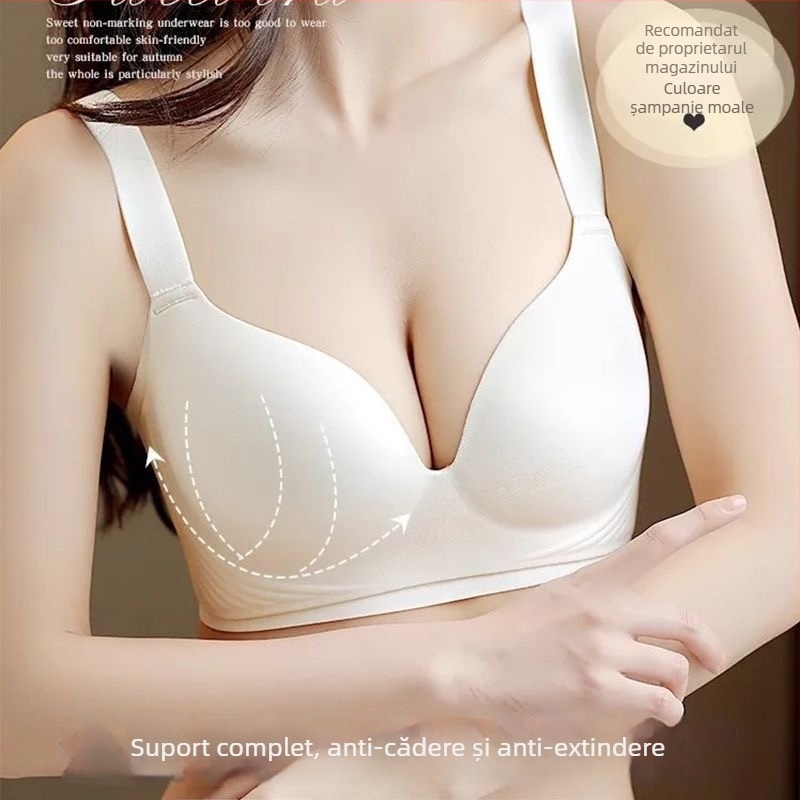 Sutien fără cusături pentru femei cu sâni mari, design subțire, fără arcuri, anti-sag, reglabil, mărime plus, spate frumos