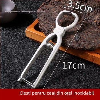 Set din oțel inoxidabil îngroșat pentru ceai: clește pentru ceai, deschizător pentru blocuri de ceai, răzuitor pentru ceai, ac pentru ceai, set de clipsuri și zdrobitor de ceai realizat manual.