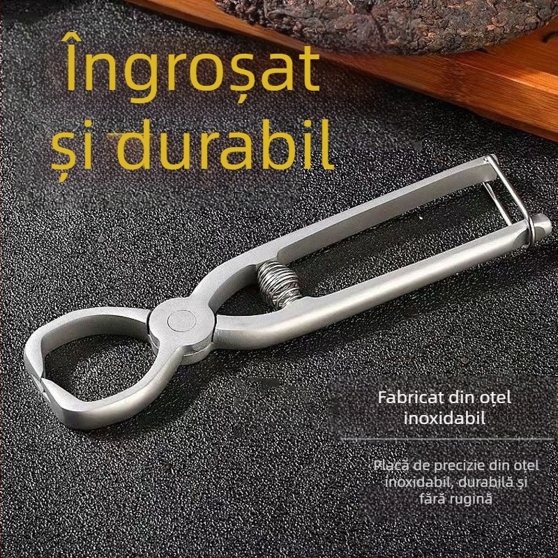 Set din oțel inoxidabil îngroșat pentru ceai: clește pentru ceai, deschizător pentru blocuri de ceai, răzuitor pentru ceai, ac pentru ceai, set de clipsuri și zdrobitor de ceai realizat manual.