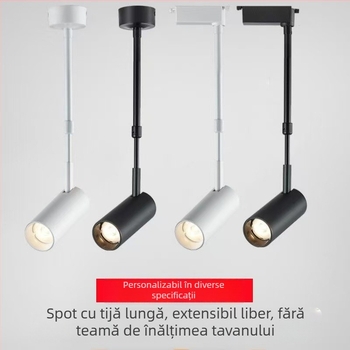 Spot LED cu braț lung pentru expoziții și nunți, lampă cu tijă lungă, COB clip spotlight pentru fundalul unei galerii, montaj pe suprafață reglabil