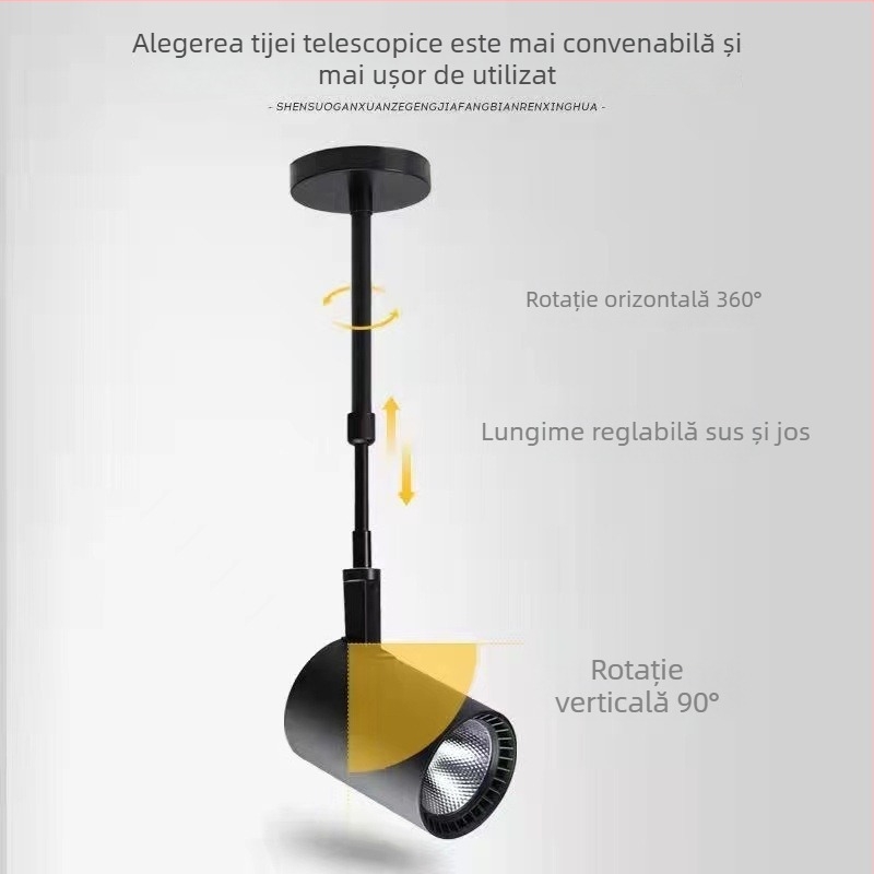 Spot LED cu braț lung pentru expoziții și nunți, lampă cu tijă lungă, COB clip spotlight pentru fundalul unei galerii, montaj pe suprafață reglabil