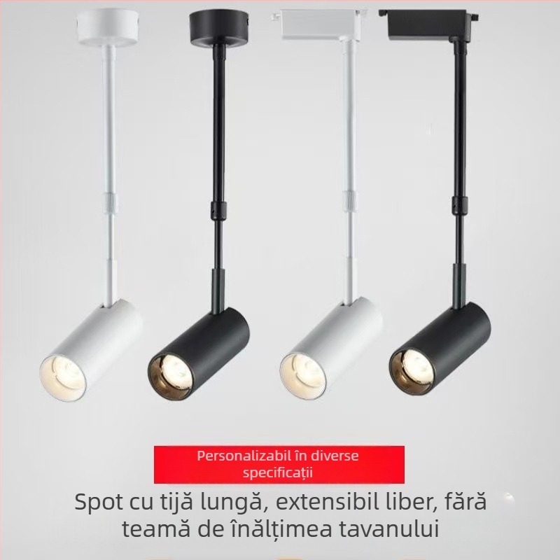 Spot LED cu braț lung pentru expoziții și nunți, lampă cu tijă lungă, COB clip spotlight pentru fundalul unei galerii, montaj pe suprafață reglabil