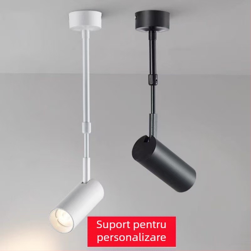 Spot LED cu braț lung pentru expoziții și nunți, lampă cu tijă lungă, COB clip spotlight pentru fundalul unei galerii, montaj pe suprafață reglabil