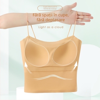 Bustier sport fără cusături, bretele pe spate, fără sârmă, pentru sân mici, ușor, model de vară