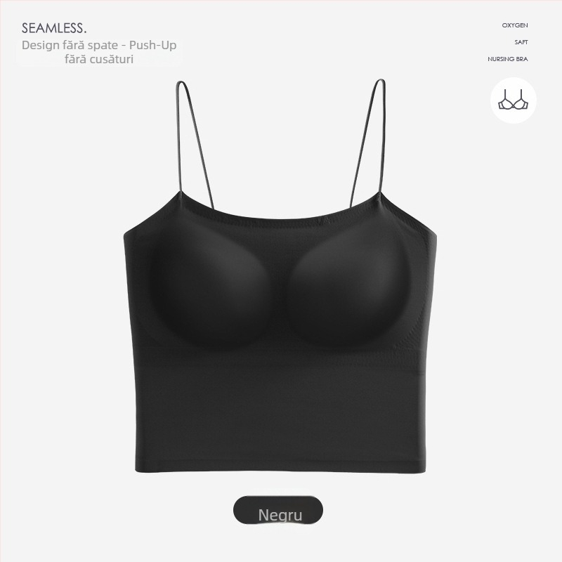 Bustier sport fără cusături, bretele pe spate, fără sârmă, pentru sân mici, ușor, model de vară