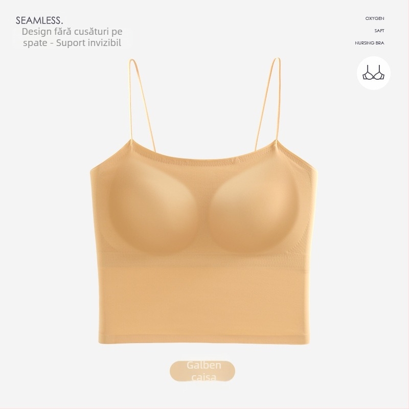 Bustier sport fără cusături, bretele pe spate, fără sârmă, pentru sân mici, ușor, model de vară