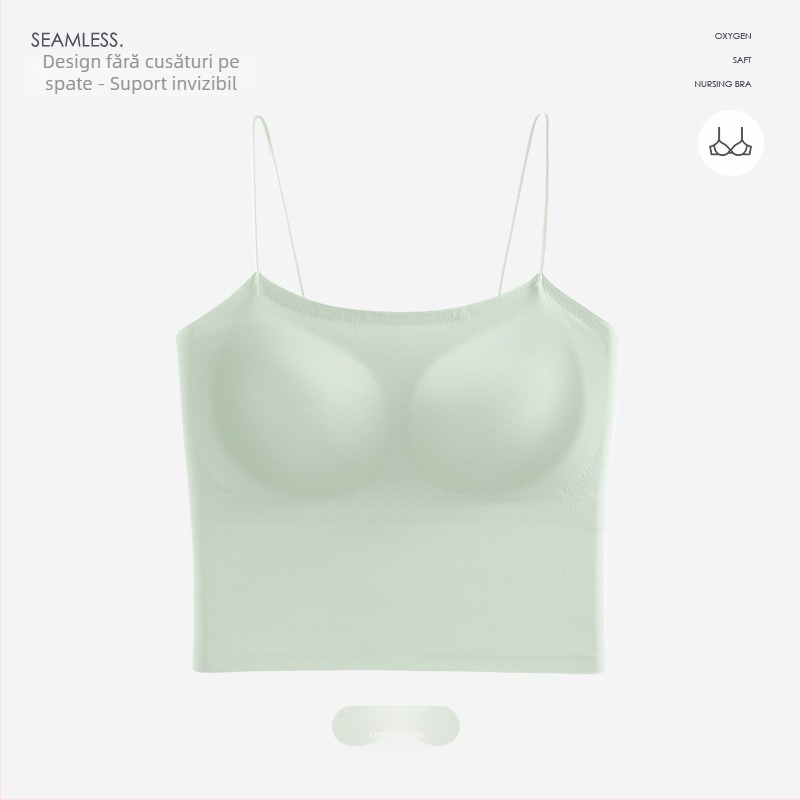 Bustier sport fără cusături, bretele pe spate, fără sârmă, pentru sân mici, ușor, model de vară