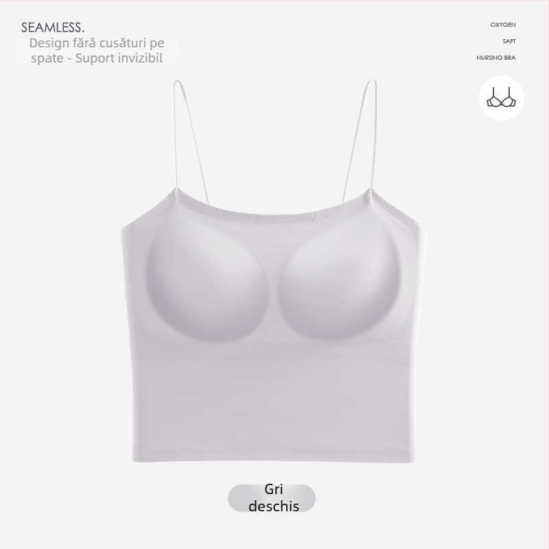 Bustier sport fără cusături, bretele pe spate, fără sârmă, pentru sân mici, ușor, model de vară
