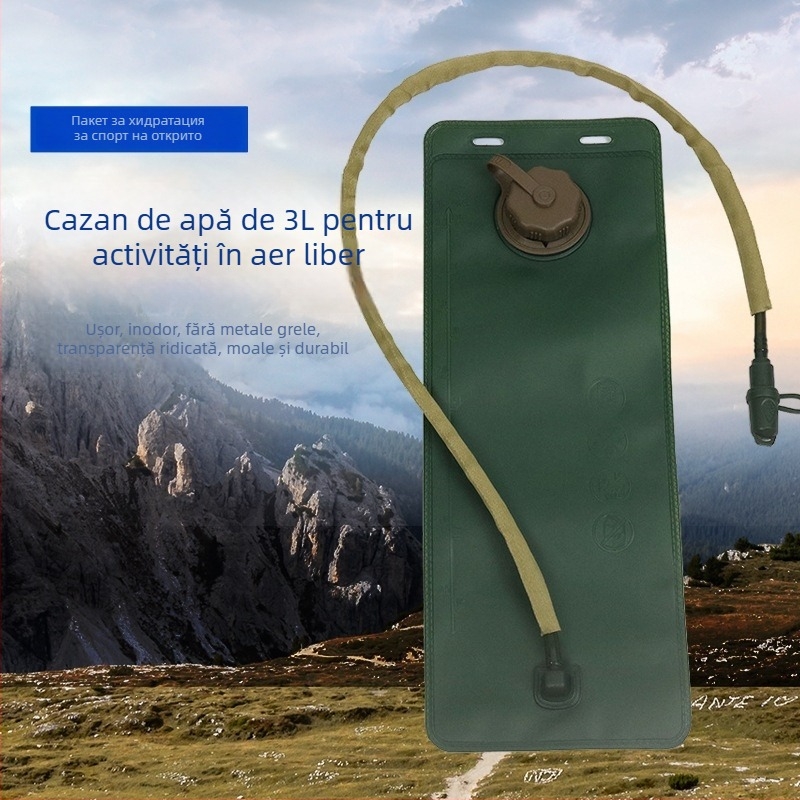 Sac de apă de 3 L pentru ciclism și activități în aer liber, cu liner TPU, husă de hidratare pliabilă