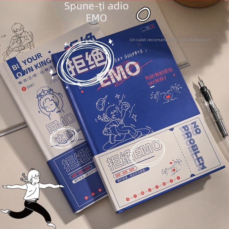 Jurnal Ziyi pentru elevi, cu copertă tare, 180 pagini, pagină de titlu 3D, închidere cu curea