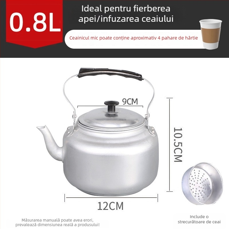 Ceainic retro din aluminiu, cu filtru, mini ceainic pentru ceai și apă fierbinte