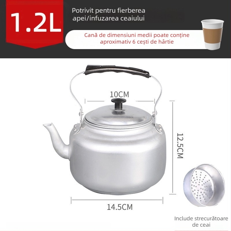 Ceainic retro din aluminiu, cu filtru, mini ceainic pentru ceai și apă fierbinte