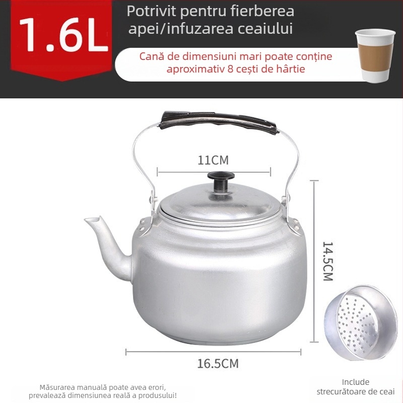 Ceainic retro din aluminiu, cu filtru, mini ceainic pentru ceai și apă fierbinte