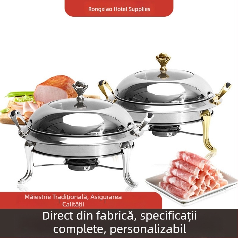 Foc de alcool cu mâner din silicon, corp rotund din oțel inoxidabil, pentru tigaie uscată, oală Prinț și oală de gătit self-service