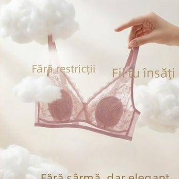 Noul sutien din mărime mare din mătase pentru femei plus-size, adunare a sânilor pe lateral, cupe cu urechi de iepure, stil franțuzesc, minimizează vizual bustul mare