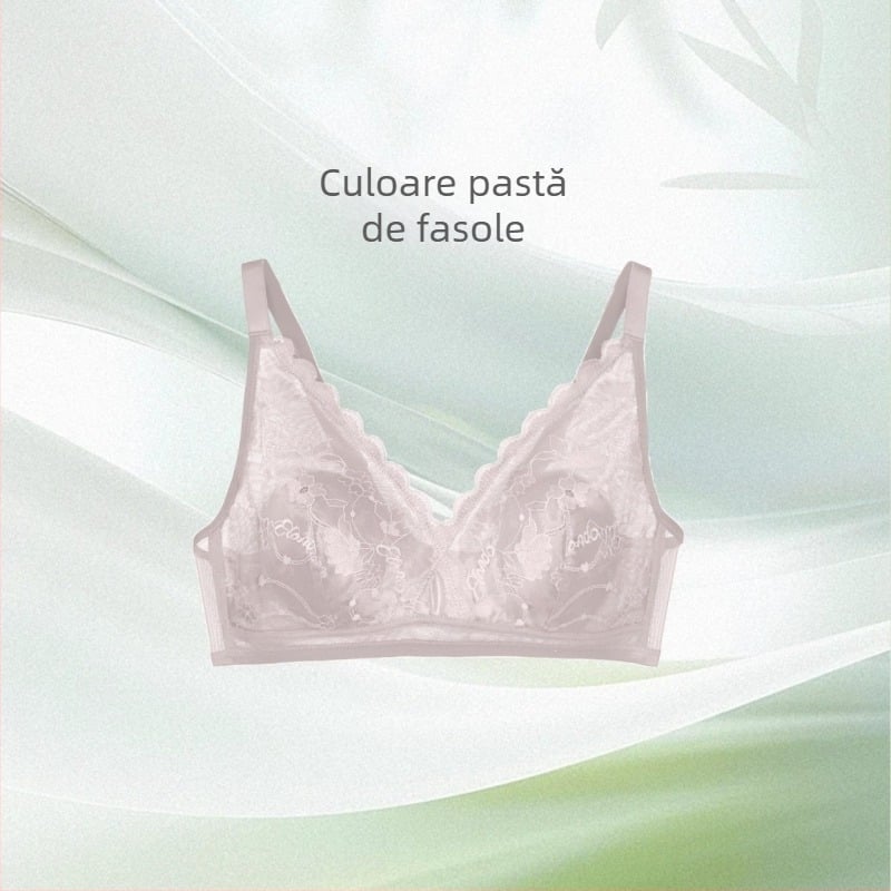 Noul sutien din mărime mare din mătase pentru femei plus-size, adunare a sânilor pe lateral, cupe cu urechi de iepure, stil franțuzesc, minimizează vizual bustul mare