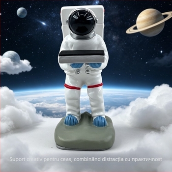 Suport pentru ceas cu astronaut – figură decorativă pentru hol, tavă de depozitare pentru uz casnic