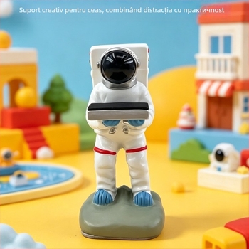Suport pentru ceas cu astronaut – figură decorativă pentru hol, tavă de depozitare pentru uz casnic