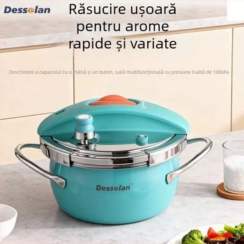 Desenlang oală sub presiune cu deschidere/închidere la atingere, model nou, multifuncțională, oțel inoxidabil 304, bază cu cinci straturi