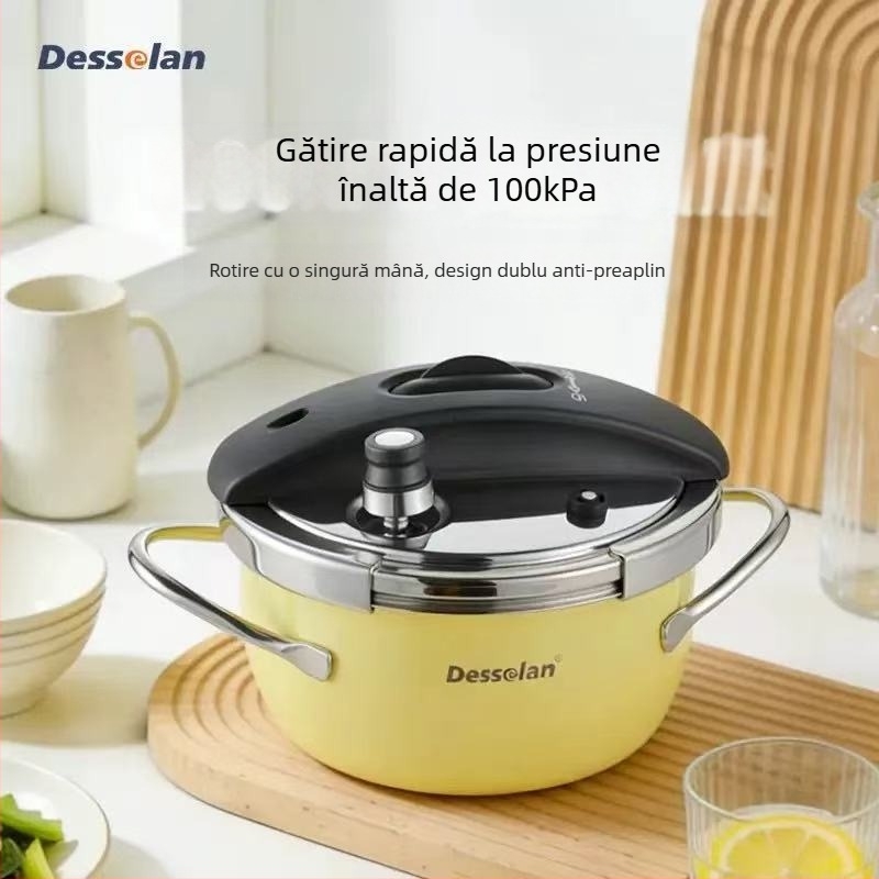Desenlang oală sub presiune cu deschidere/închidere la atingere, model nou, multifuncțională, oțel inoxidabil 304, bază cu cinci straturi