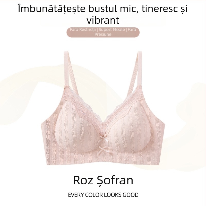 Sutien din mătase Mulberry, fără sârmă, dantelă, pentru femei, push-up pentru sâni mici, fără cusături, subțire și respirabil