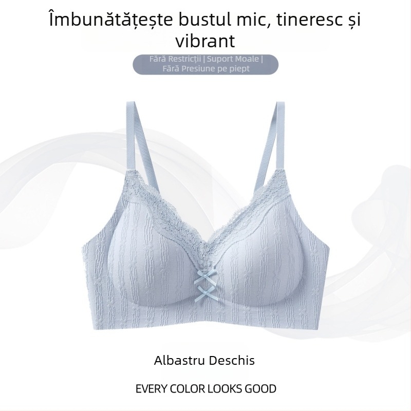 Sutien din mătase Mulberry, fără sârmă, dantelă, pentru femei, push-up pentru sâni mici, fără cusături, subțire și respirabil