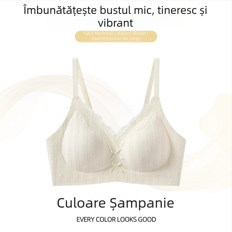 Sutien din mătase Mulberry, fără sârmă, dantelă, pentru femei, push-up pentru sâni mici, fără cusături, subțire și respirabil