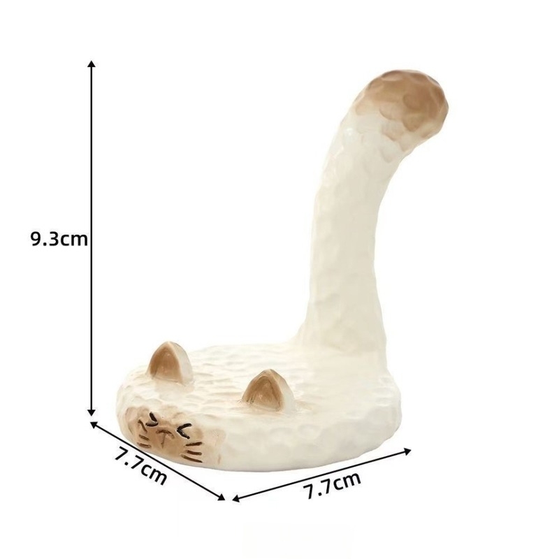 Set decorativ cu pisică Siamese, suport pentru telefon și vază, aranjament floral în stil franțuzesc pentru living și intrare, în nuanțe crem