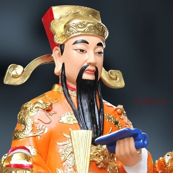 Statuie Buddha de templu, 88 cm înălțime; Zeul Împărat Wenchang, Bodhisattva Wenqu Xingjun, din rășină și fibră de sticlă