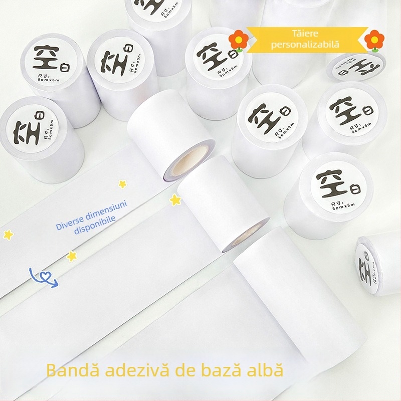 Bandă adezivă pentru jurnal, cu bază pentru colaj, scriere posibilă, material pentru autocolante pentru elevi