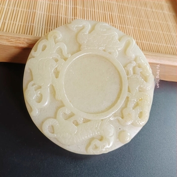 Suport din jad pentru capacul ceaiului, suport pentru pensule și greutate pentru hârtie; decor pentru camera de ceai; ornament cu piatră de cerneală cu cele 12 zodii