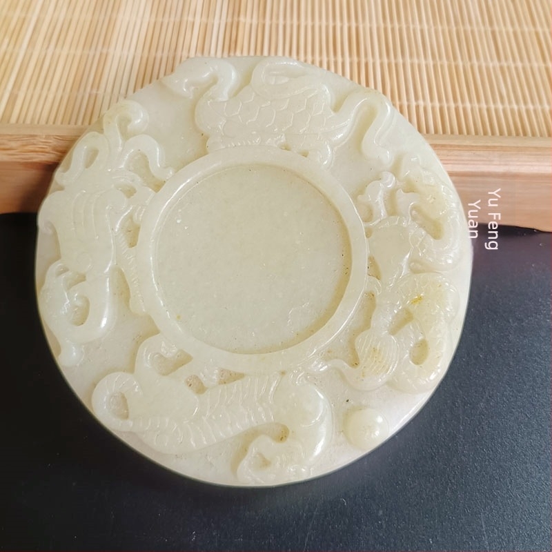 Suport din jad pentru capacul ceaiului, suport pentru pensule și greutate pentru hârtie; decor pentru camera de ceai; ornament cu piatră de cerneală cu cele 12 zodii