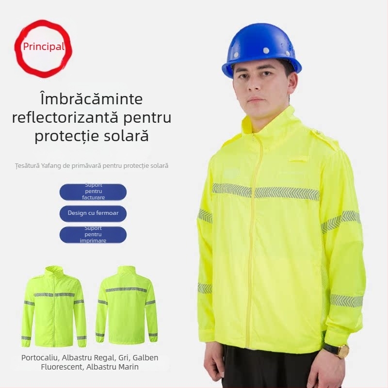 Îmbrăcăminte reflectorizantă de protecție solară, material Ice Silk, protecție UV, geacă unisex de vară, respirabilă