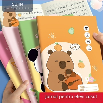 A5 caiet pentru elevi din învățământul primar, cu Pinyin, desene animate, pagini pătrate groase
