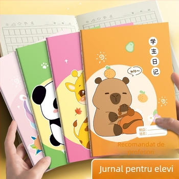A5 caiet pentru elevi din învățământul primar, cu Pinyin, desene animate, pagini pătrate groase