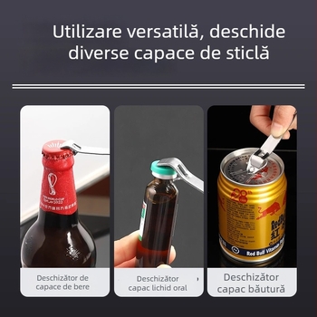 Deschizător multifuncțional de capace, portabil, pentru sticle de bere și medicamente